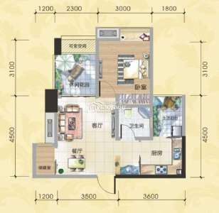 G1 一室兩廳一衛(wèi) 56.09㎡ 
