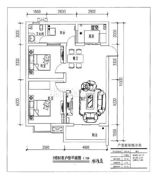 2栋B3-75.39㎡户型图