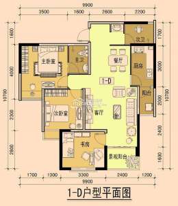 1—D 三室两厅两卫 93.98㎡