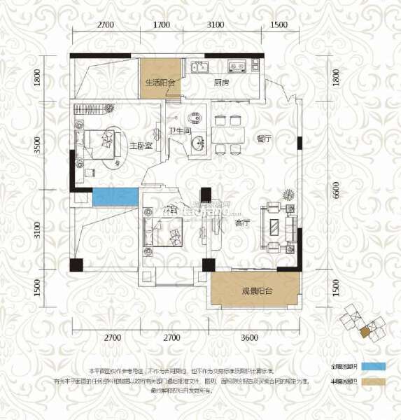 D 2室2厅1卫 78.85㎡户型图