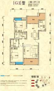 G1 两室两厅两卫108.37㎡
