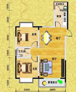 B 两室两厅一卫78.36平米