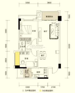 两室两厅一卫 84.4㎡