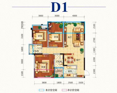 D1 三室两厅两卫 102.4㎡
