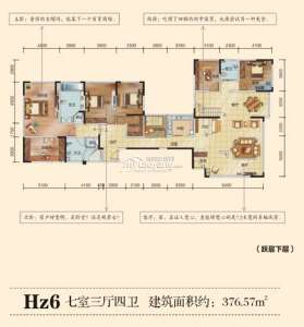 Hz6 七室三厅四卫 376.57㎡