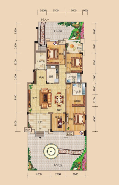 B4 四室两厅两卫 154.06㎡户型图