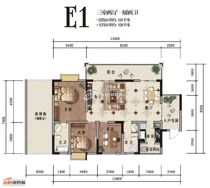 E1户型户型图