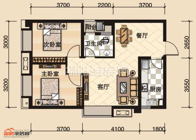 B5-2室2厅1卫-75.16㎡户型图