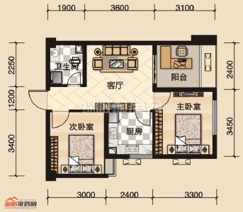 B9-2室1厅1卫-62.77㎡