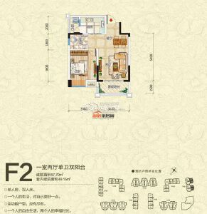 F2一室两厅单卫双阳台
