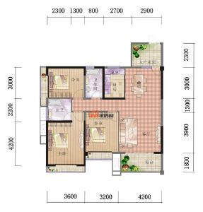 F1 三室兩廳兩衛(wèi) 120.4㎡
