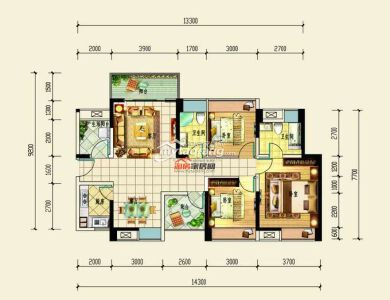 B 3室2厅2卫 119.76㎡