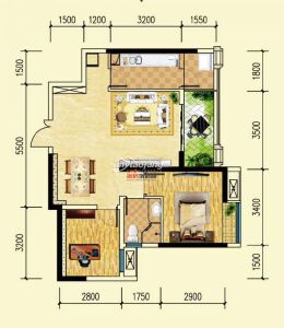 兩室兩廳一衛(wèi) 80.58㎡