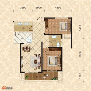 4棟1單元3-31層4號 兩室兩廳一衛(wèi) 89.32㎡