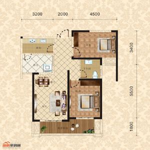 4棟1單元32-33層4號 兩室兩廳一衛(wèi) 89.32㎡