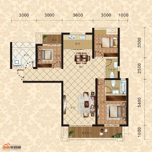 4棟1單元4-30層3號 三室兩廳兩衛(wèi) 130.13㎡