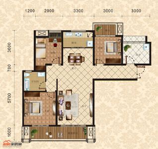4棟1單元31-33層2號 三室兩廳兩衛(wèi) 118.66㎡