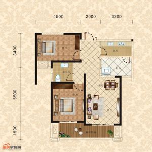 4棟3單元32-33層1號 兩室兩廳一衛(wèi) 89.22㎡