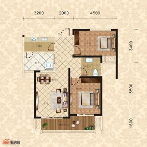 4棟3單元32-33層4號 兩室兩廳一衛(wèi) 89.22㎡