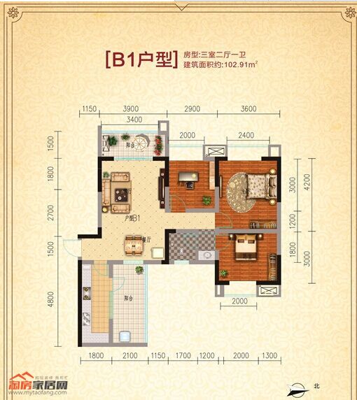 B1 102.91户型图