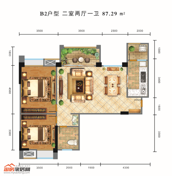 B2 87.29户型图