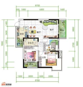 K 三室两厅一卫 98.54㎡