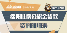 上干货，绵阳住房公积金贷款资料明细表！