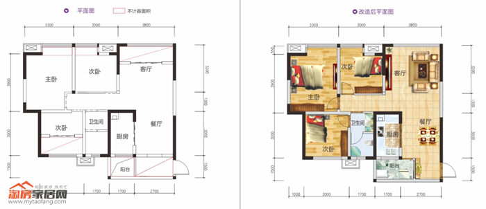 二期 三室两厅一卫 86㎡户型图
