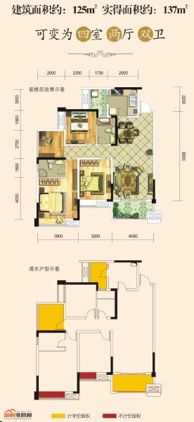 四期125㎡M2户型户型图