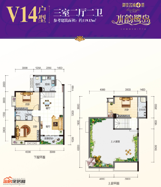 119.13㎡V14户型户型图