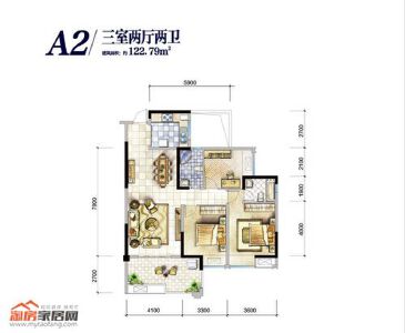 A2户型122.79㎡