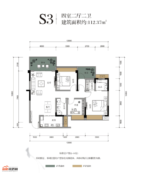 S3戶型112.37㎡戶型圖