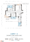 A1户型建筑面积约103.73㎡