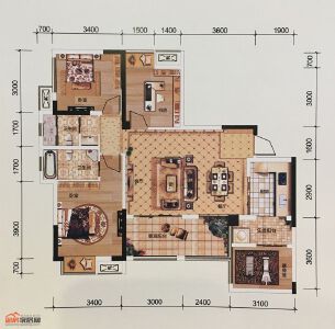 7-B户型91.69㎡4室2厅2卫