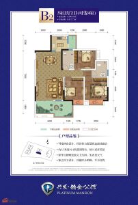 铂金公馆B2户型3室2厅2卫