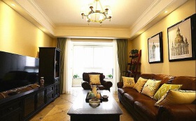 淘房装修案例分享 绵阳这个115㎡美式风格舒适又明亮