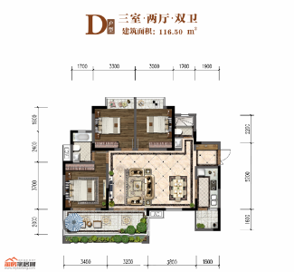 壹品江山D户型116.5㎡