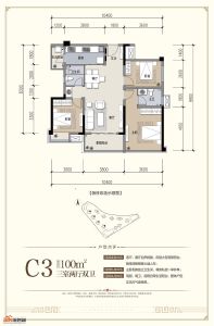 置信丽都花园城C3户型100㎡