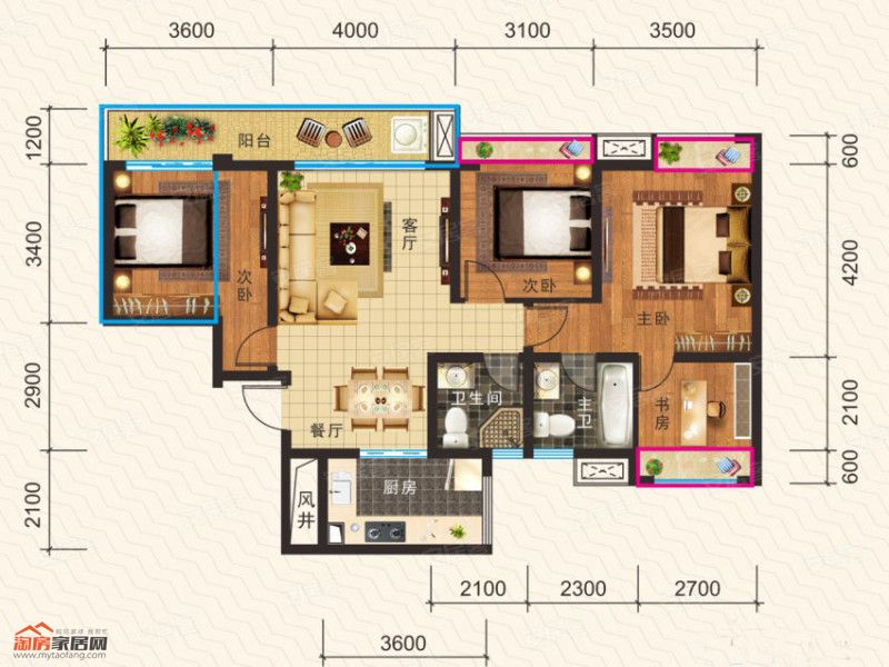 南城誉峰A1户型户型图