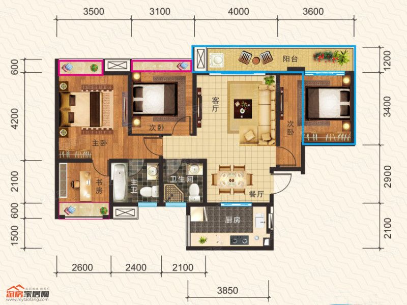 南城誉峰A2户型户型图
