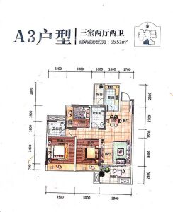 江岚岸A3户型95.51㎡