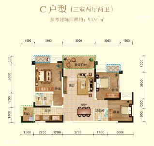 兴发铂金华府C户型