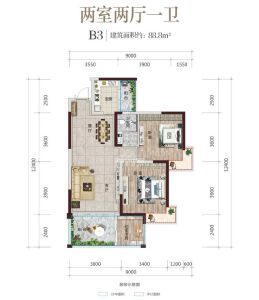 华驰书院B3户型88.8㎡