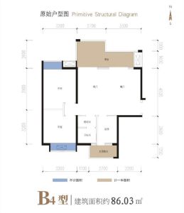 金和天府B4户型86.03㎡