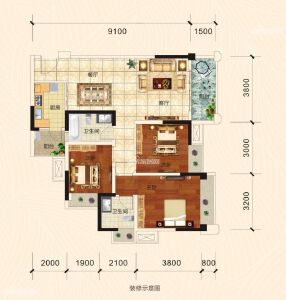 润森金座A2户型99.22㎡
