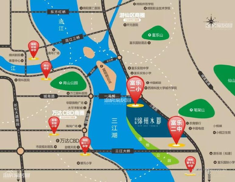 富临绵州水郡3期区位图