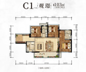 领地观江府C1户型103㎡