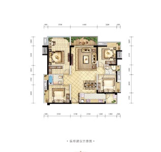 万达天澜F户型139㎡