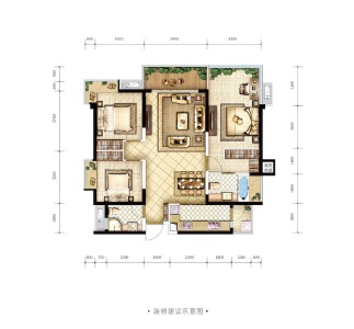 万达天澜D3户110㎡
