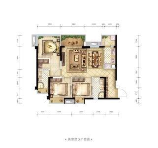 万达天澜C1户型99㎡